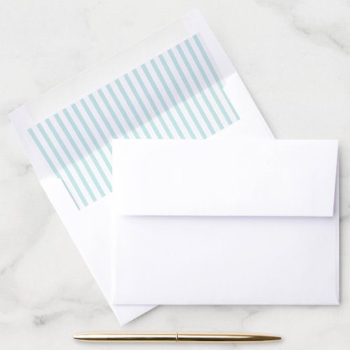 Aqua and white stripes envelope liner