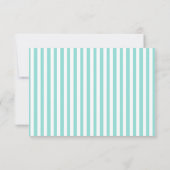Aqua and White Stripes with Gold Scrolls RSVP Card (Back)