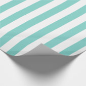 Aqua and White XL Stripe Pattern H Wrapping Paper | Zazzle