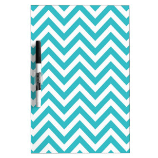 Aqua and White Zigzag Pattern Chevron Dry Erase Board