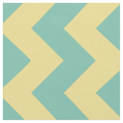 Aqua and Yellow Chevron Stripe Fabric