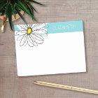 Aqua and Yellow Whimsical Daisy Custom Text