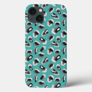 Aqua Animal Print/Camo iPhone 13 Case