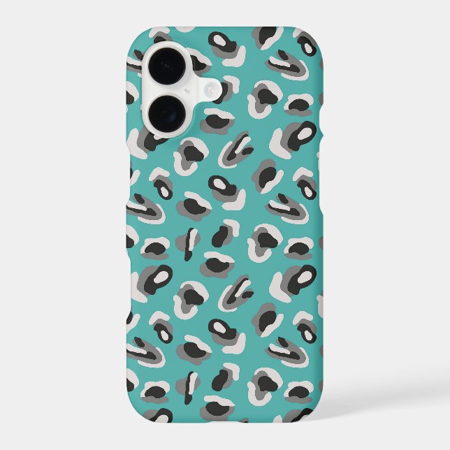Aqua Animal Print/Camo Case-Mate iPhone Case (Back)