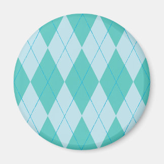 Aqua Argyle Magnet