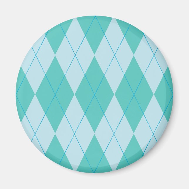 Aqua Argyle Magnet (Front)