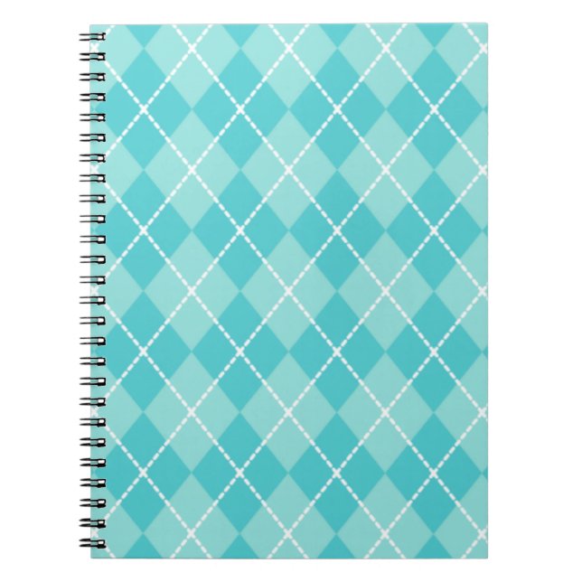 Aqua Argyle Notebook (Front)