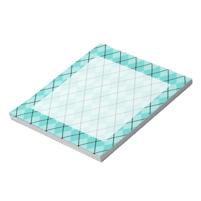 Aqua Argyle Notepad (Rotated)