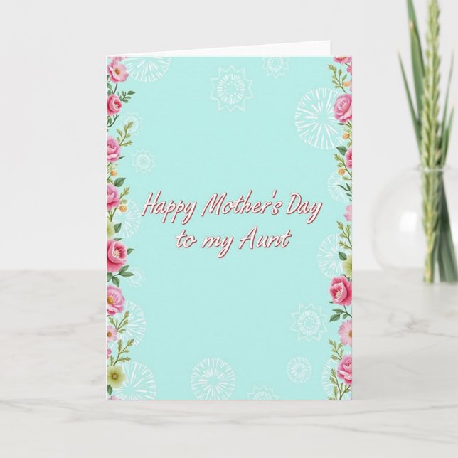 Aqua Aunt Mothers Day Card (Front)