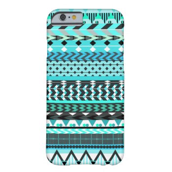 Aqua Aztec Pattern Barely There Iphone 6 Case by OrganicSaturation at Zazzle