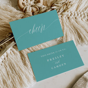 Aqua Bar Ticket Wedding Reception Drink Token Card
