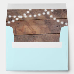 Aqua Barnwood Lights Personalized Envelope