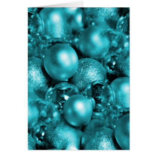 Aqua Baubles Christmas Cards (Front)
