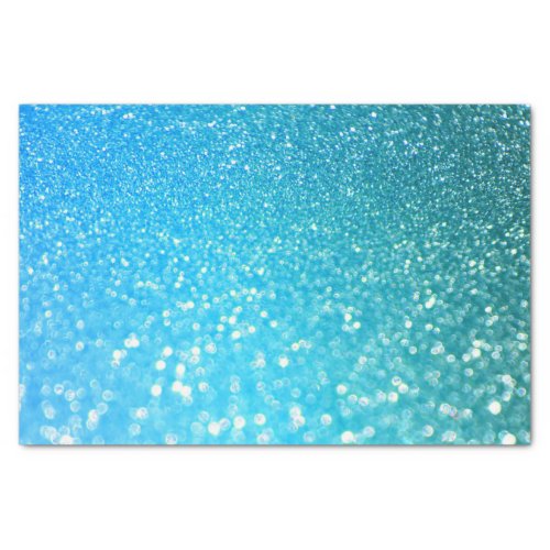 Aqua Beach Blue Summer Glitter Tissue Paper