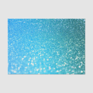Aqua Beach Blue Summer Glitter Tissue Paper