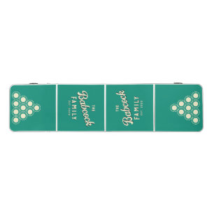 Aqua Beach Breeze Retro Family Name & Year Beer Pong Table