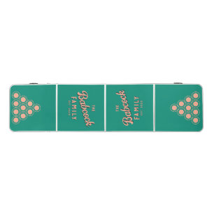 Aqua Beach Breeze Retro Family Name & Year CLR Beer Pong Table