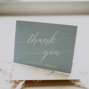 Aqua Beach Coordinate Wedding Letterpress Thank You Card