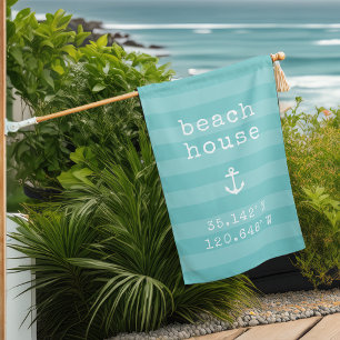 Aqua   Beach House Custom Coordinates Flag