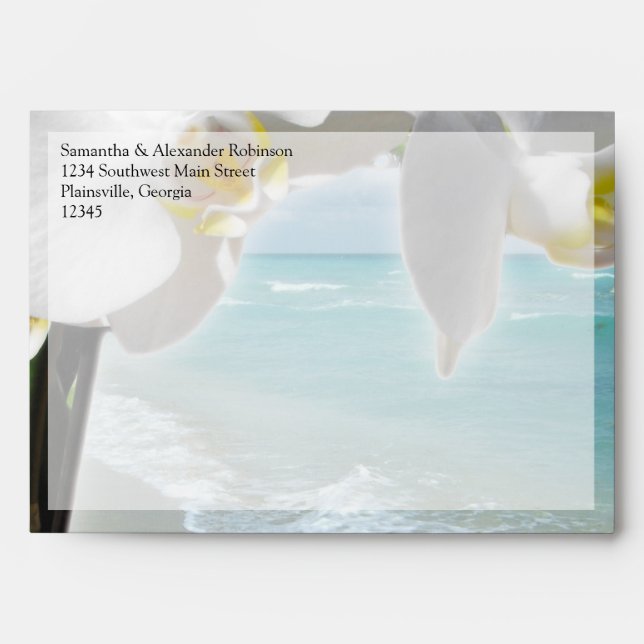 Aqua Beach Orchid Envelope (Front)