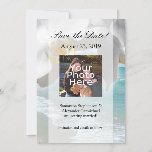 Aqua Beach Orchid Save The Date (Front)