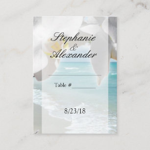 Aqua Beach Orchid Table Place Card