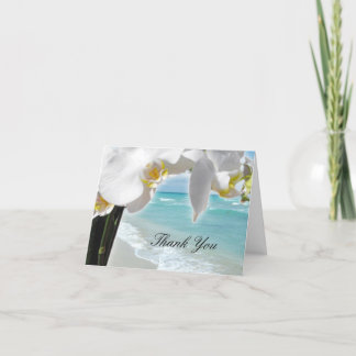 Aqua Beach Orchid Thank You Card
