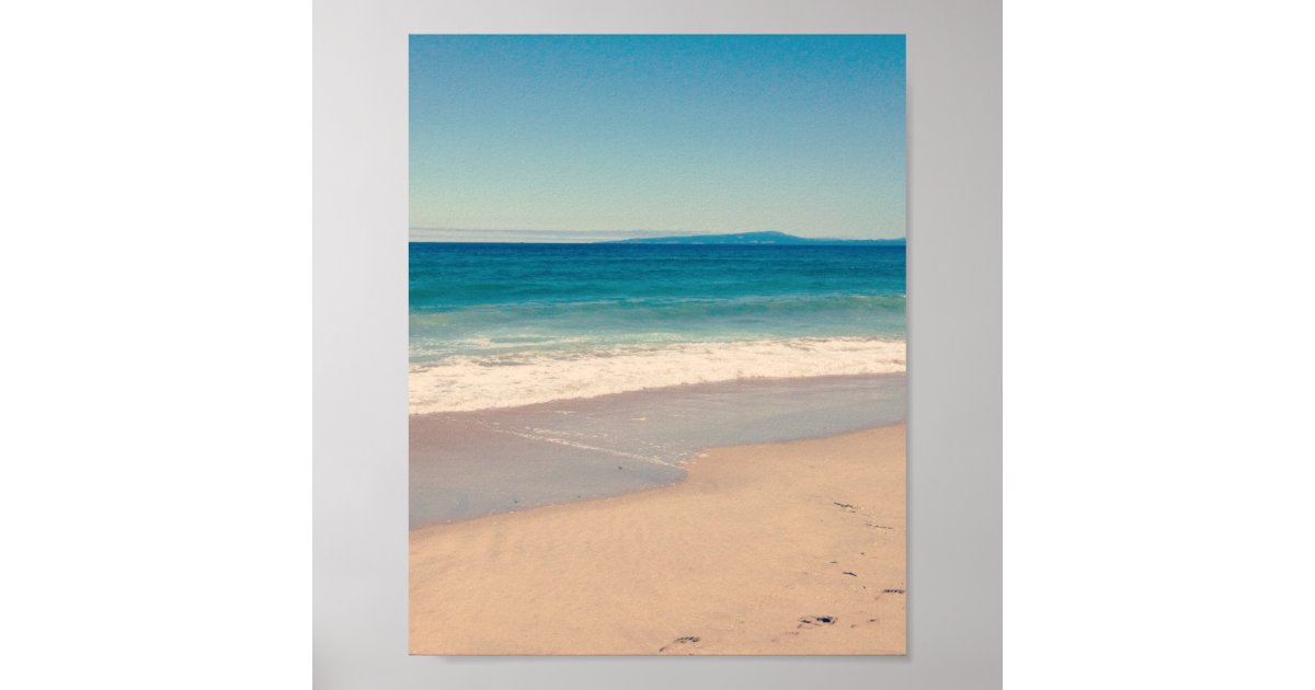 Aqua Beach Scene Poster | Zazzle