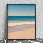 Aqua Beach Scene Poster<br><div class="desc">Tinted photo of a beach scene along Monterrey Bay,  California. Add a custom text message. Create the size you'd like.</div>