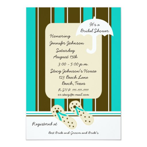 Beach Wedding Bridal Shower Invitations 9