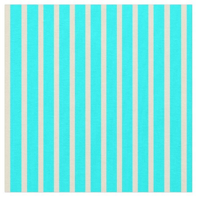 Aqua & Beige Colored Striped/Lined Pattern Fabric (Close Up)