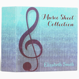 Aqua Berry Clef Music Sheet Collection Binder