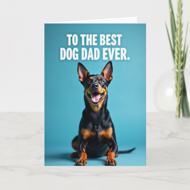 Aqua Best Dog Dad Ever Studio Card (Front)