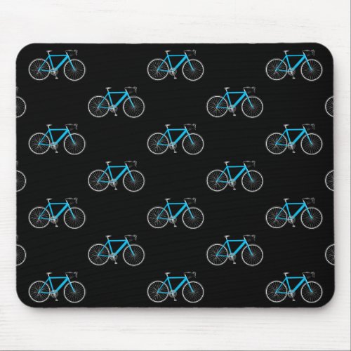 aqua bicycle on black mouse pad