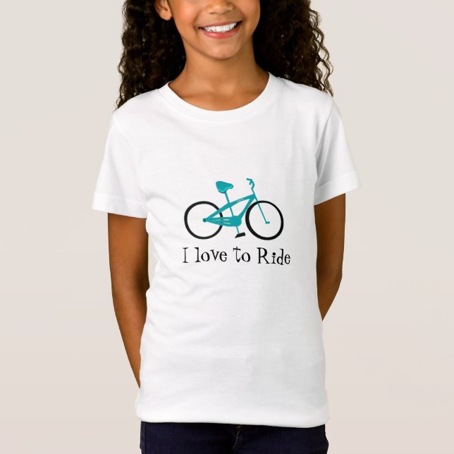 Aqua Bicycle with Saying T-Shirt (Front)