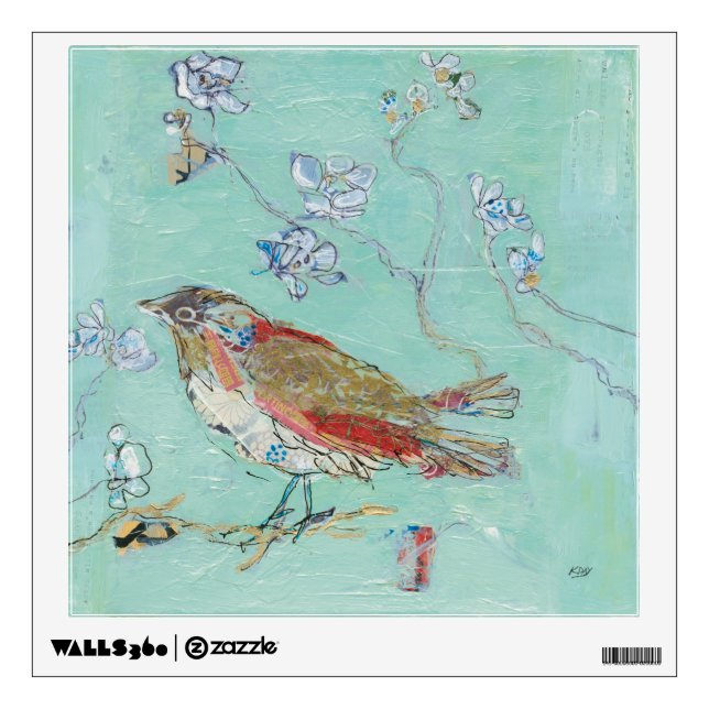 Aqua Bird Wall Decal (Front)