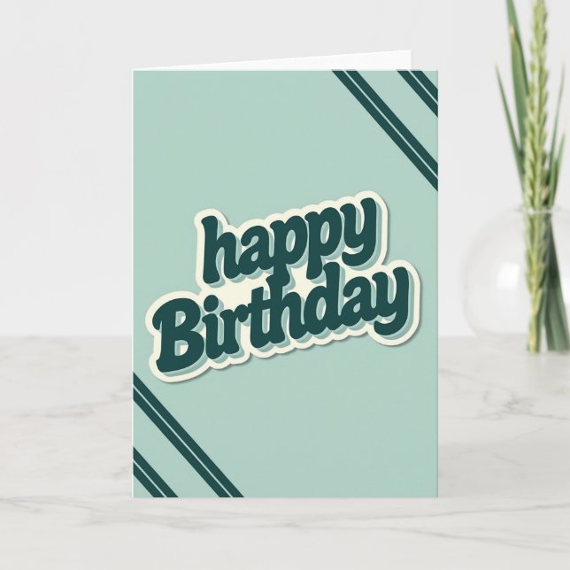 Aqua Birthday Card (Front)