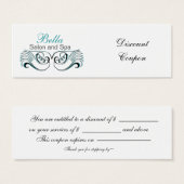 aqua ,black and white Chic discount coupon (Front & Back)