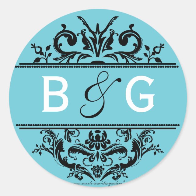 Aqua & Black Crest Envelope Seal (Front)