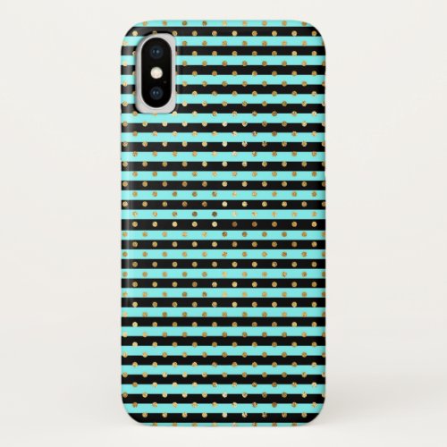 Aqua Black Gold Case_Mate iPhone X Case