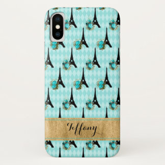 Aqua, Black, Gold Paris Case-Mate iPhone X Case