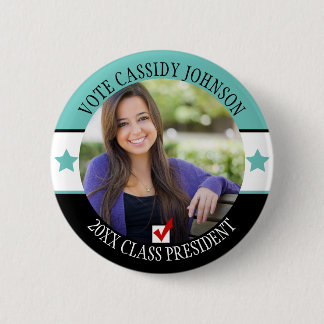 Aqua & Black School Election Student Body Vote Button