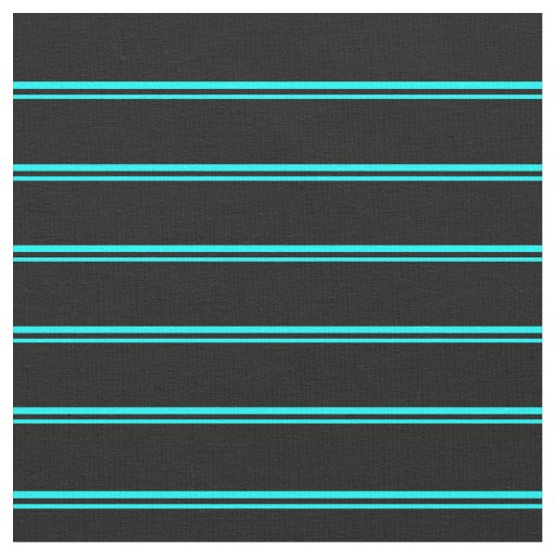Aqua & Black Stripes/Lines Pattern Fabric