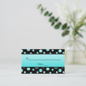 Aqua, Black, White Polka Dots Placecards (Standing Front)