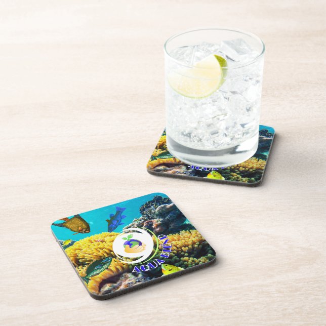 Aqua Blend Beverage Coaster (Right Side)