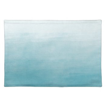 Aqua Bliss Watercolor Ombre Cloth Placemat by peacefuldreams at Zazzle