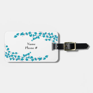 Aqua Blossoms and Branches Luggage Tag