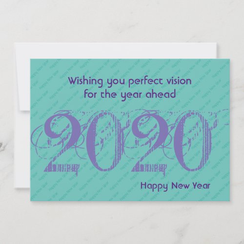AQUA BLUE 2020 Vision Modern Happy New Year Card