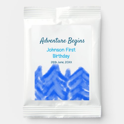 Aqua blue Adventure begins 1st birthday mountain d Hot Chocolate Drink Mix