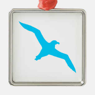 Aqua Blue Albatross Metal Ornament